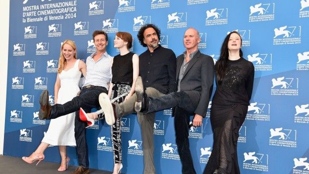 Festival Cinema Venezia 2014: il photocall di Birdman con Michael Keaton, Edward Norton e Emma Stone