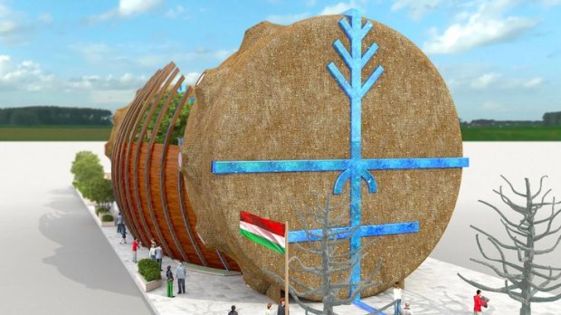 Il simbolo dell&#8217;albero della vita solca il Padiglione Ungheria di Expo 2015