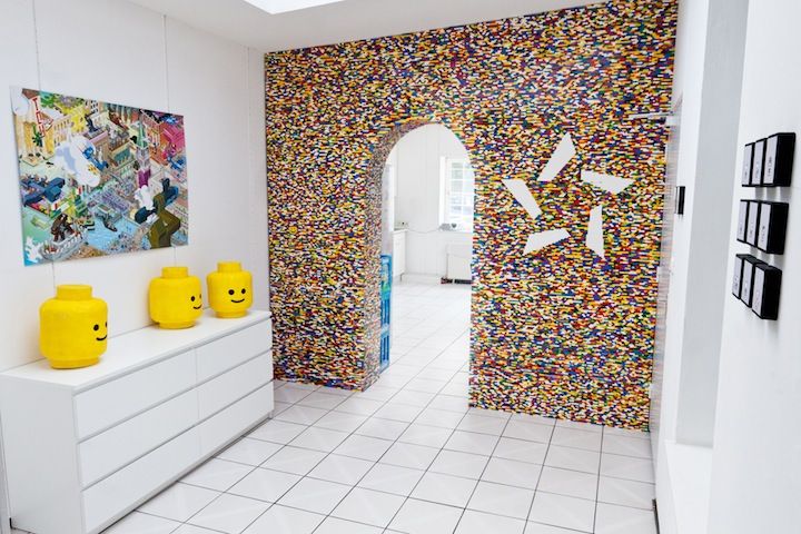 Muro divisorio con mattoncini Lego