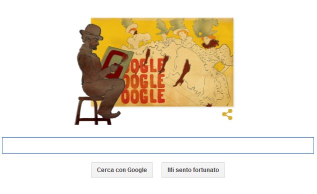 Il Doodle Google di oggi, dedicato a Henri de Toulouse-Lautrec