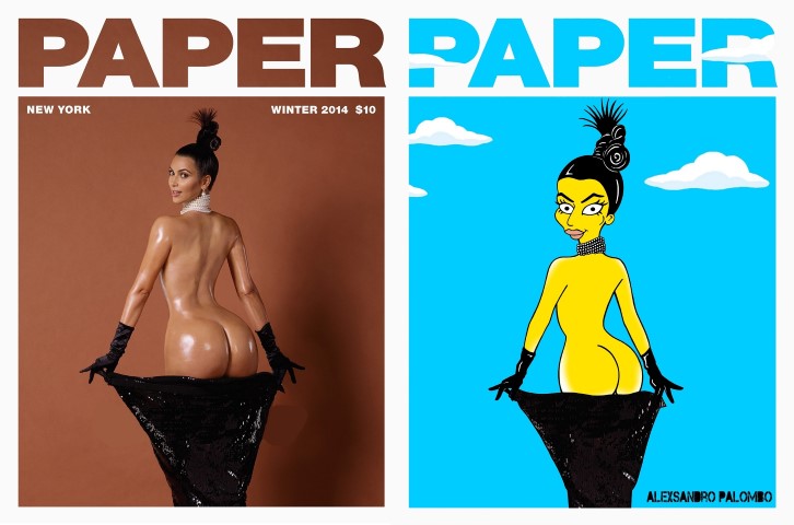 Kim Kardashian Paper: il Lato B della signora West in versione &#8220;Simpson&#8221; di Humor Chic