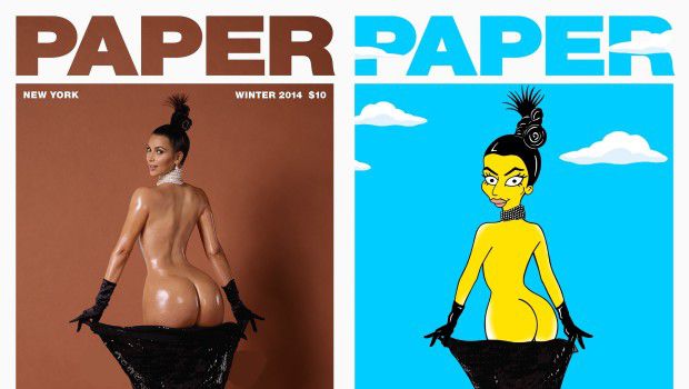 Kim Kardashian Paper: il Lato B della signora West in versione &#8220;Simpson&#8221; di Humor Chic