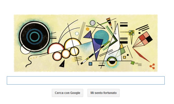 Il Doodle di Google omaggia Wassily Kandinsky: protagonista &#8220;Composizione VIII&#8221;