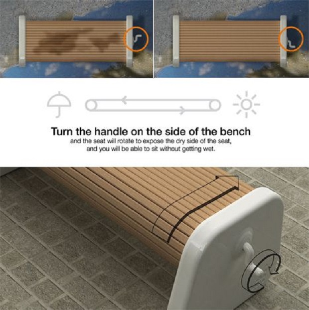 La panchina che non si bagna inventata da un progettista di Seoul