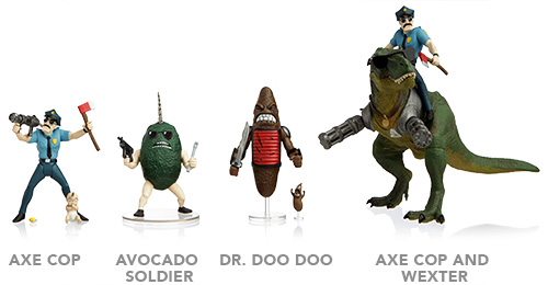 Axe Cop, le action figure del fumetto ideato da un bambino