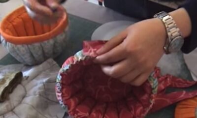 cestino di patchwork per Pasqua