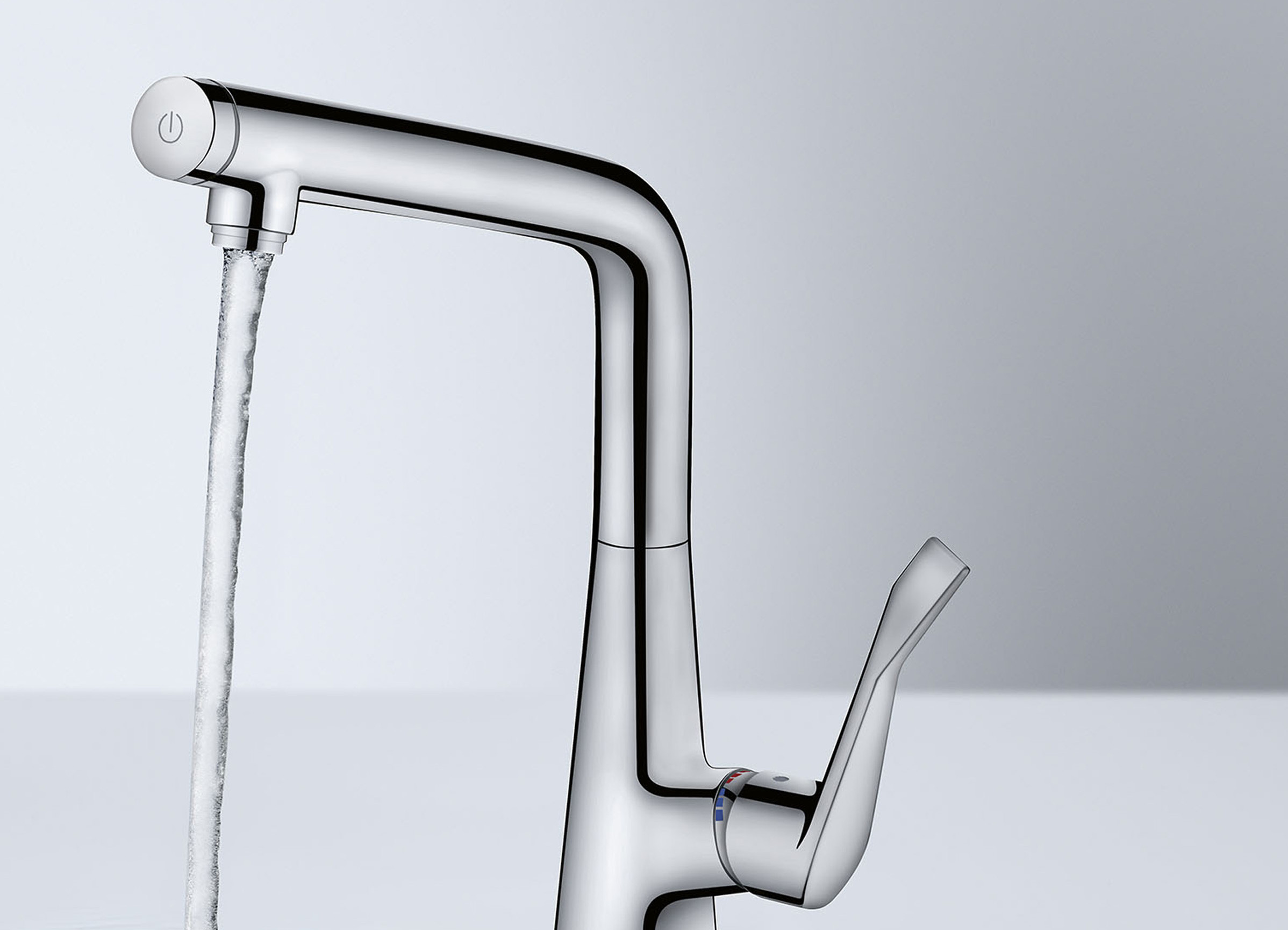 Hansgrohe presenta Metris Select, il miscelatore per aprire e chiudere l&#8217;acqua con un click