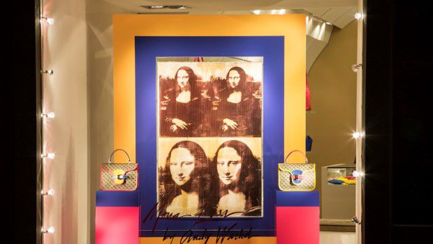 Milano Moda Donna Febbraio 2015: la Mona Lisa di Andy Warhol esposta nella boutique Gherardini