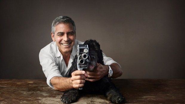 Omega George Clooney: la nuova campagna pubblicitaria con il suo cane Einstein, le foto
