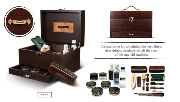 Shoe Shine Box: kit porta lucidi per calzature artigianali di lusso