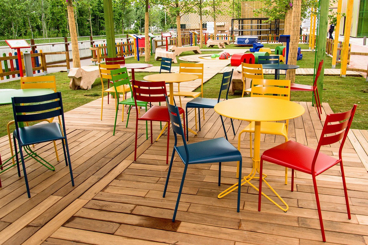 Expo Milano 2015: Grom sceglie sedie e tavolini Fermob per l&#8217;area verde del suo chiosco ad Expo 2015