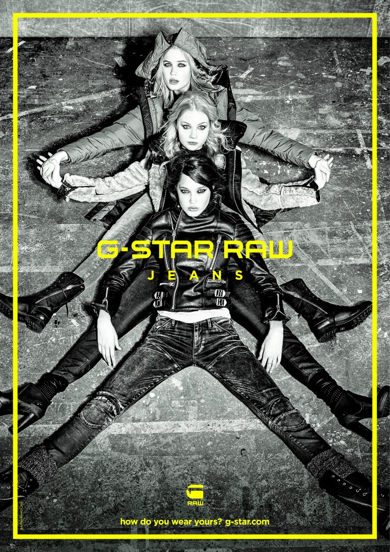 G-Star RAW campagna pubblicitaria autunno inverno 2015 2016: gli scatti firmati da Elle Von Unwerth