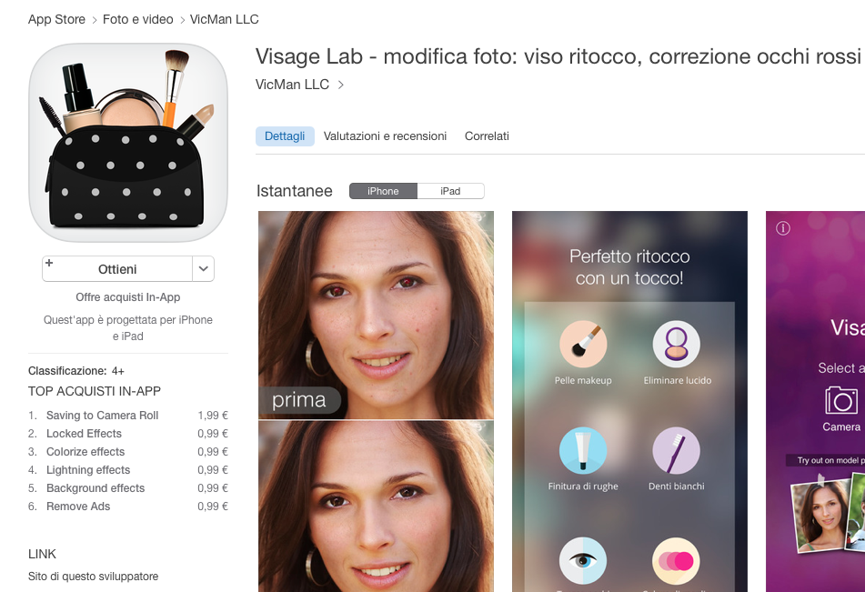 Su iTunes Store arriva Visage Lab, l’app per chi ama il selfie perfetto