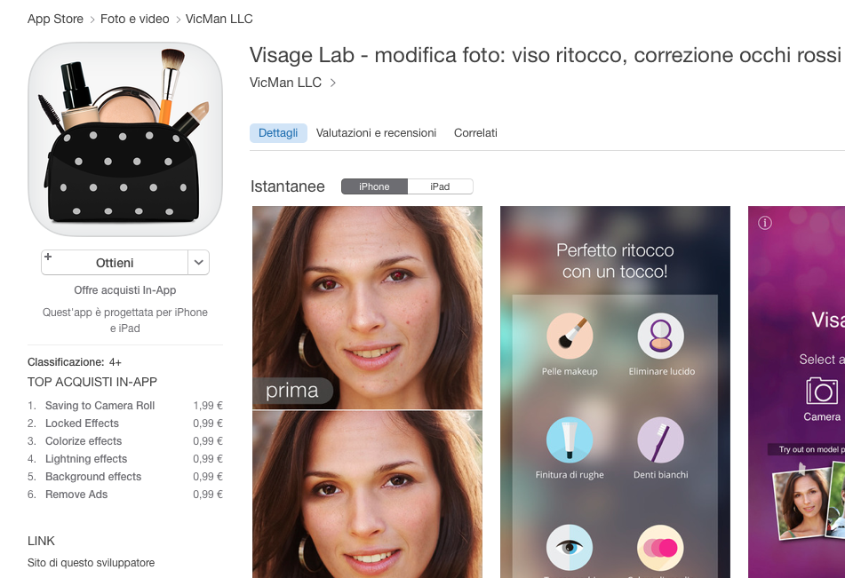 Su iTunes Store arriva Visage Lab, l&#8217;app per chi ama il selfie perfetto