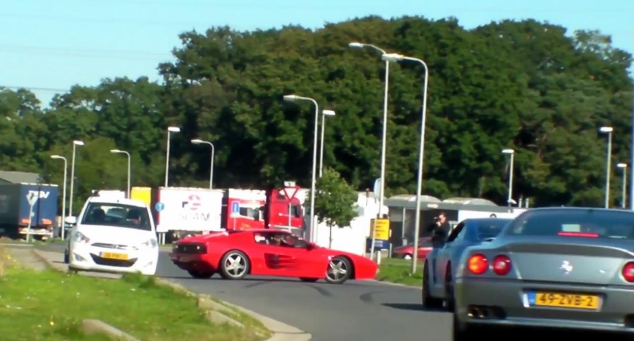 Ferrari 512 TR evita di un soffio il crash [Video]