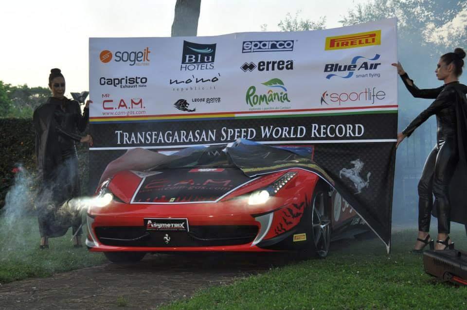 Fabio Barone in Ferrari verso il Transfagarasan Speed World Record