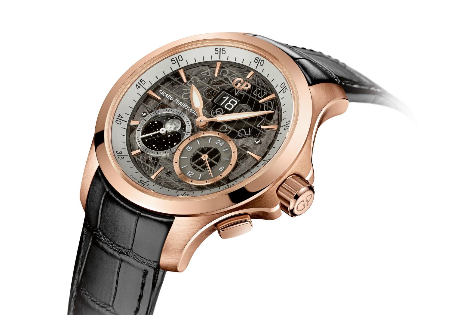 Orologio di lusso Girard-Perregaux Traveller Grande Data, Fasi di Luna e GMT