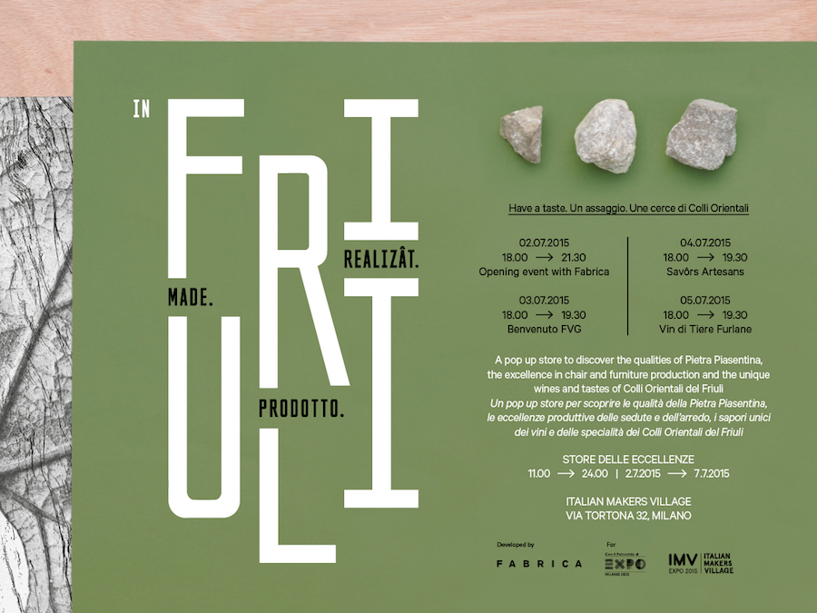 Fuori Expo 2015: Make My Design e Fabrica insieme per lo store del Friuli