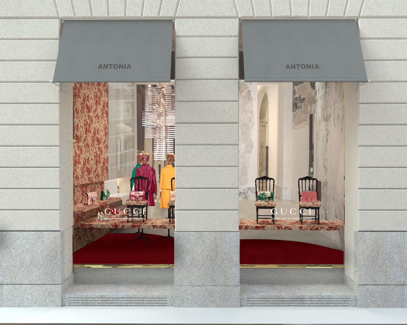 Milano Moda Donna settembre 2015: l&#8217;installazione dedicata alla collezione Gucci Cruise 2016 da Antonia