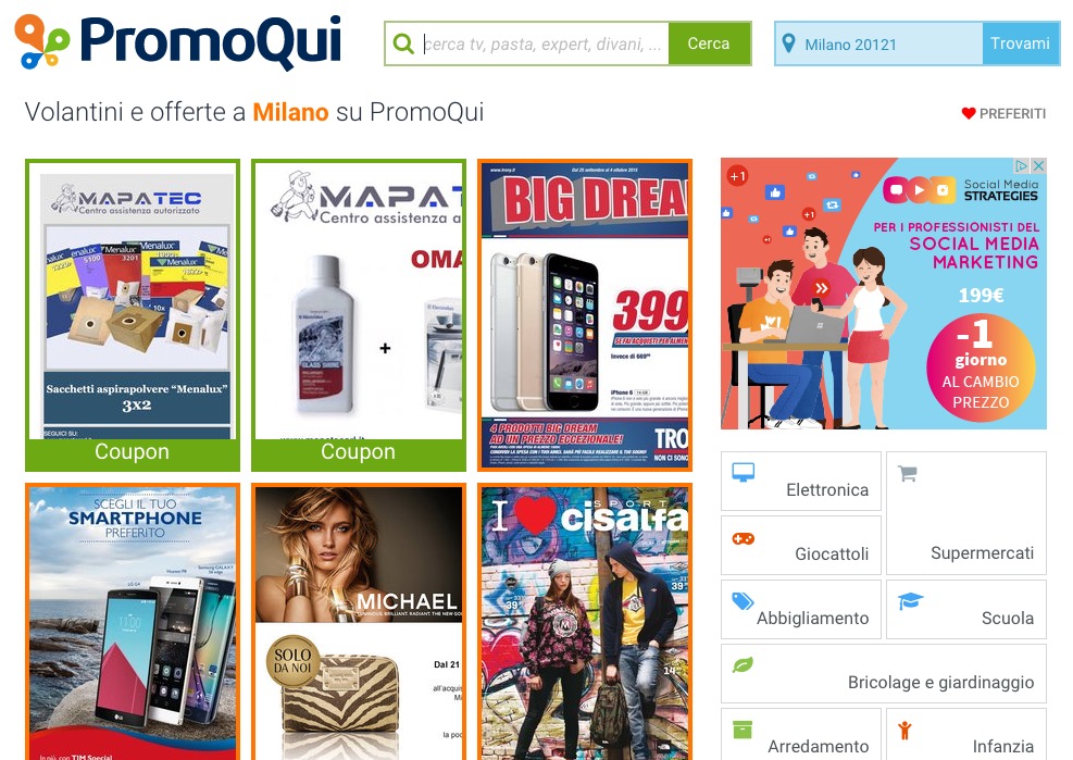Arriva l’app PromoQui, che raccoglie le offerte in volantino della propria città