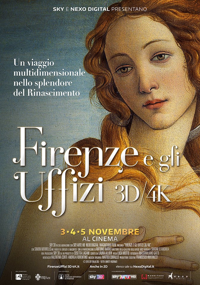 Firenze e gli Uffizi in 3D-4K: al cinema dal 3 al 5 novembre 2015