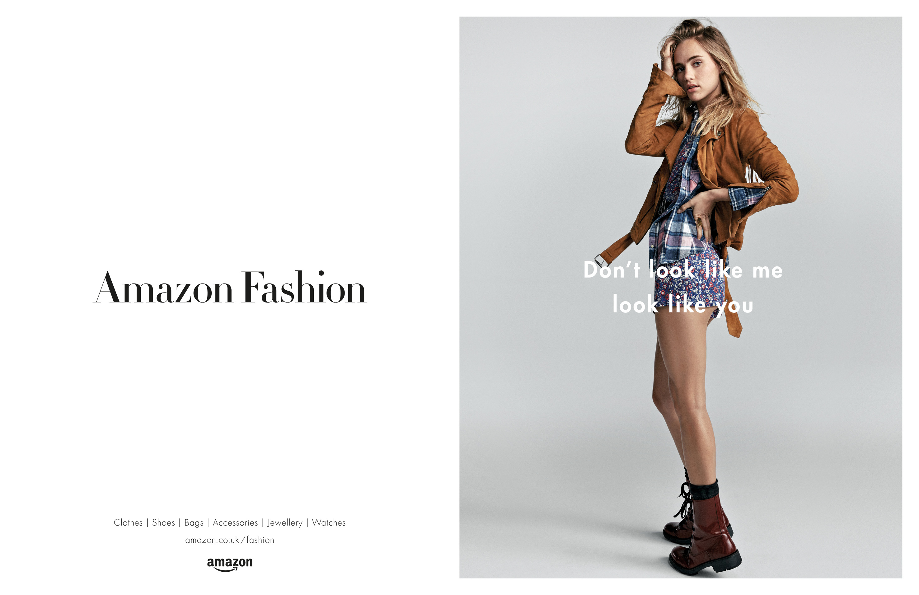 Amazon Moda campagna pubblicitaria: brand ambassador Suki Waterhouse