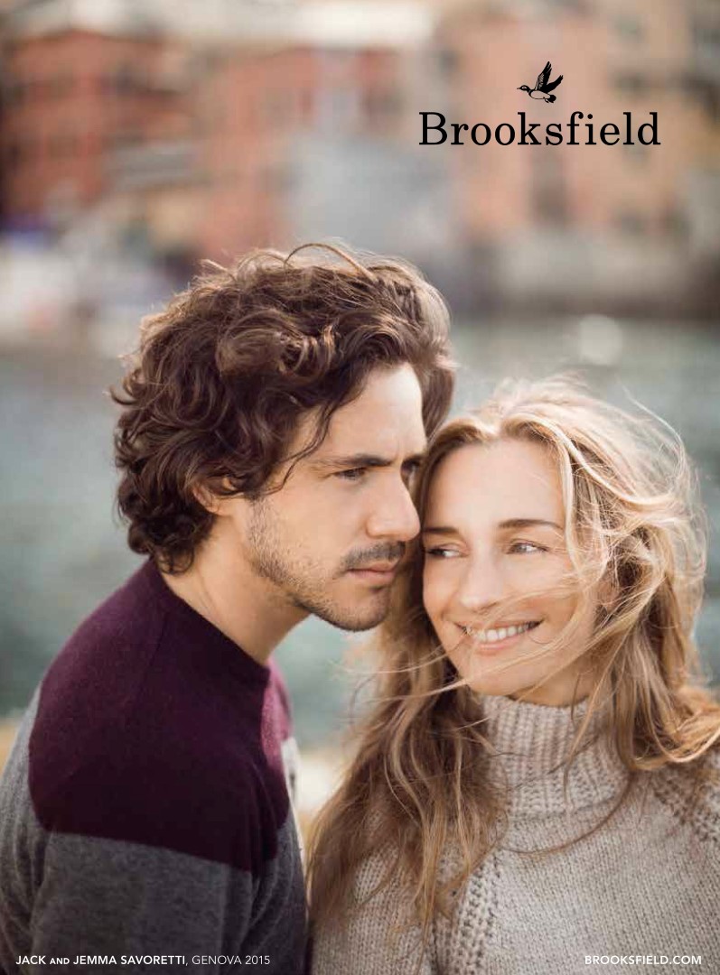 Brooksfield campagna pubblicitaria autunno inverno 2015 2016: testimonial Jack Savoretti e la moglie Jenna Powell