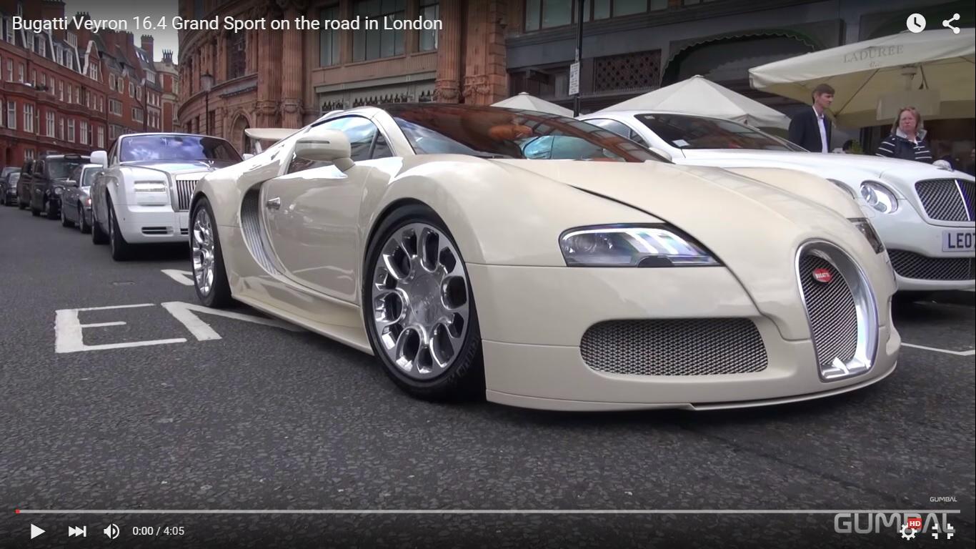 Bugatti Veyron 16.4 Grand Sport a Londra [Video]