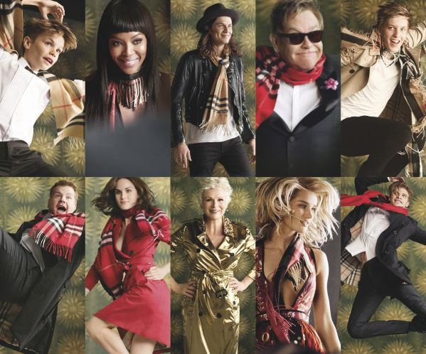 Burberry campagna Festive 2015: l&#8217;omaggio a Billy Elliot, protagonisti Elton John, Romeo Beckham e Naomi Campbell