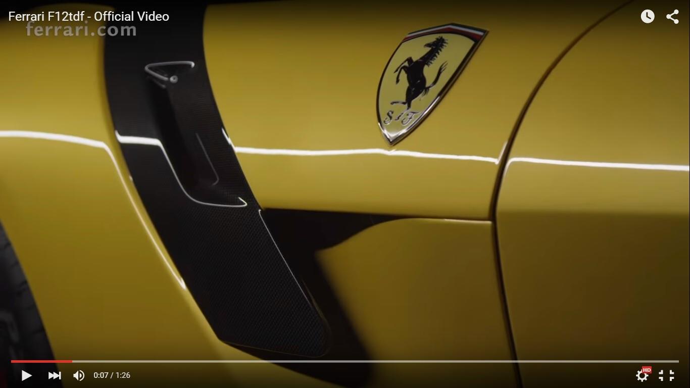 Video ufficiale della nuova Ferrari F12tdf