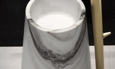 lavabo di design in Bianco Lasa/Covelano “Macchia Vecchia”