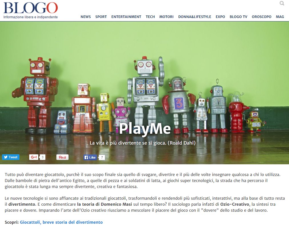 PlayMe, il magazine di Blogo dedicato ai giocattoli