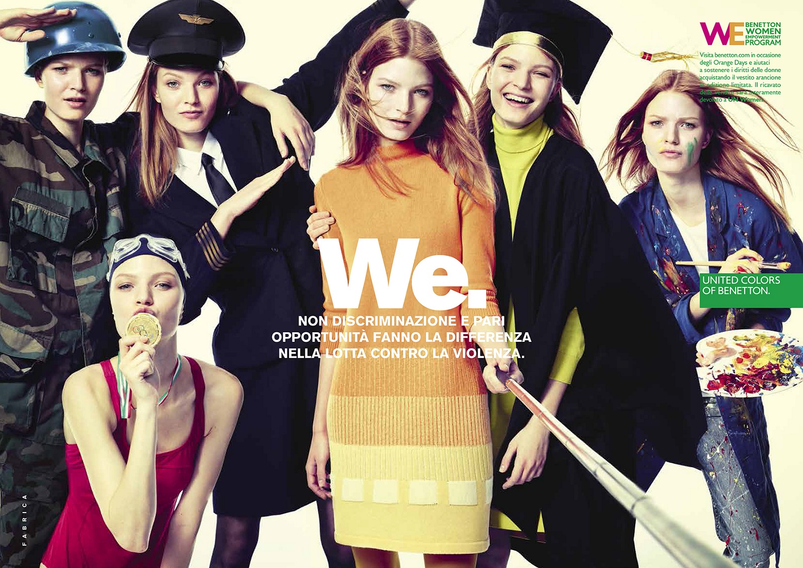 Giornata mondiale contro la violenza sulle donne 2015: United Colors of Benetton lancia la campagna “Tutte per una. Una per tutte”