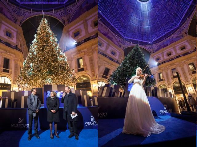 Albero di Natale firmato Swarovski in Galleria Vittorio Emanuele II a Milano