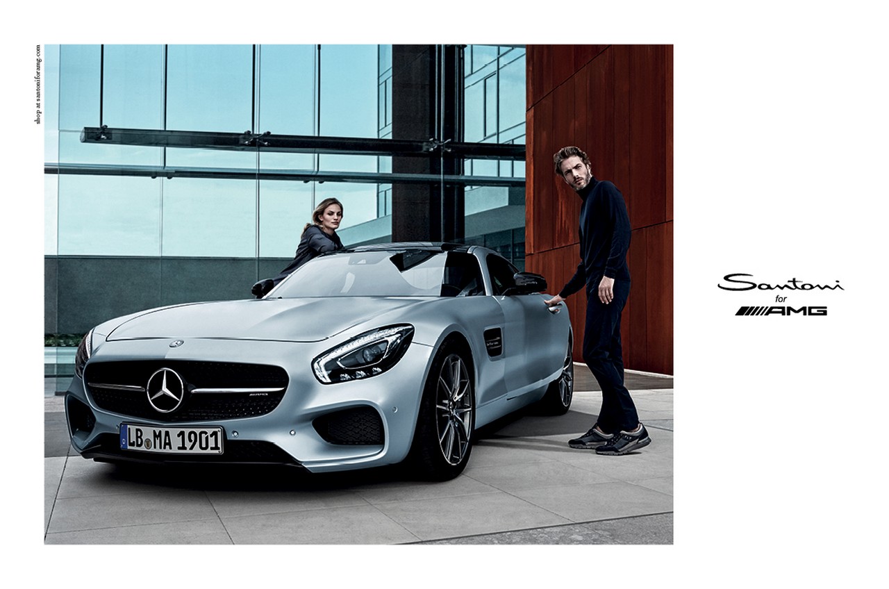 Santoni for AMG: la campagna per la nuova linea GT, accessori innovativi dal carattere distintivo