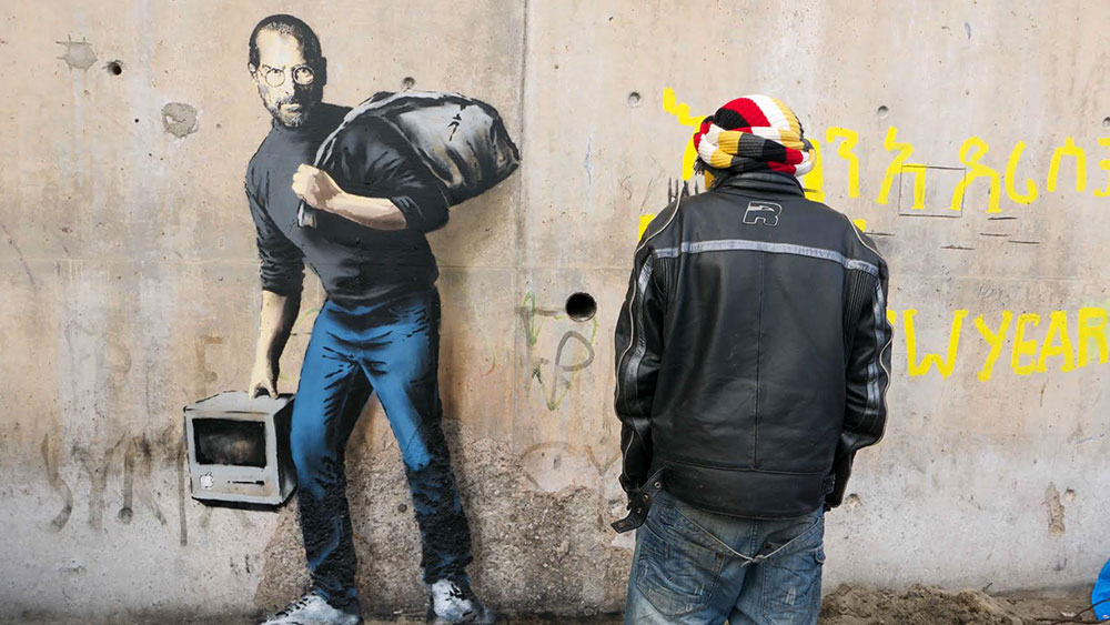 Banksy, Steve Jobs protagonista a Calais