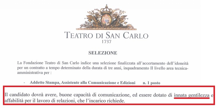 Teatro San Carlo di Napoli, gentilezza cercasi per l’ufficio stampa