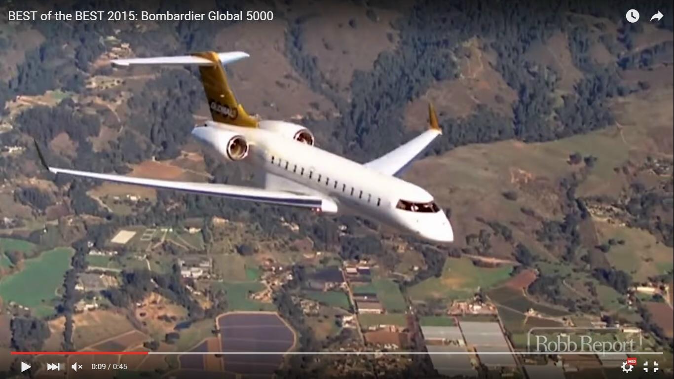 Jet di lusso Bombardier Global 5000: 5 stelle in quota [Video]