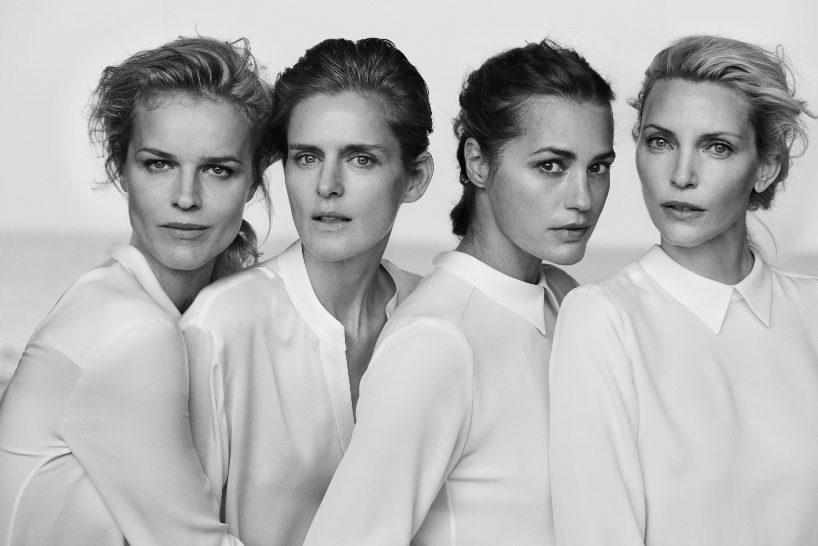 Giorgio Armani campagna pubblicitaria primavera estate 2016: New Normal, testimonial Nadja Auermann, Yasmin Le Bon, Stella Tennant ed Eva Herzigova