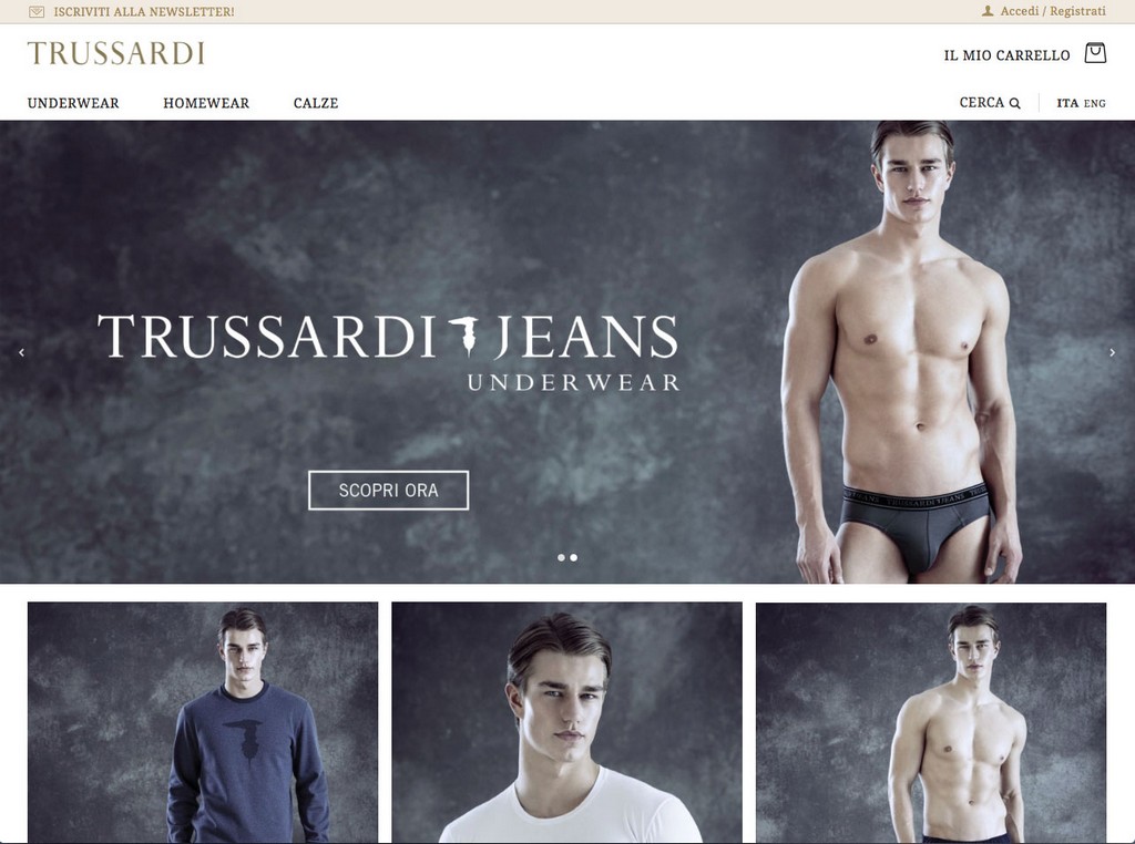 Trussardi uomo: il primo e-commerce per le collezioni underwear