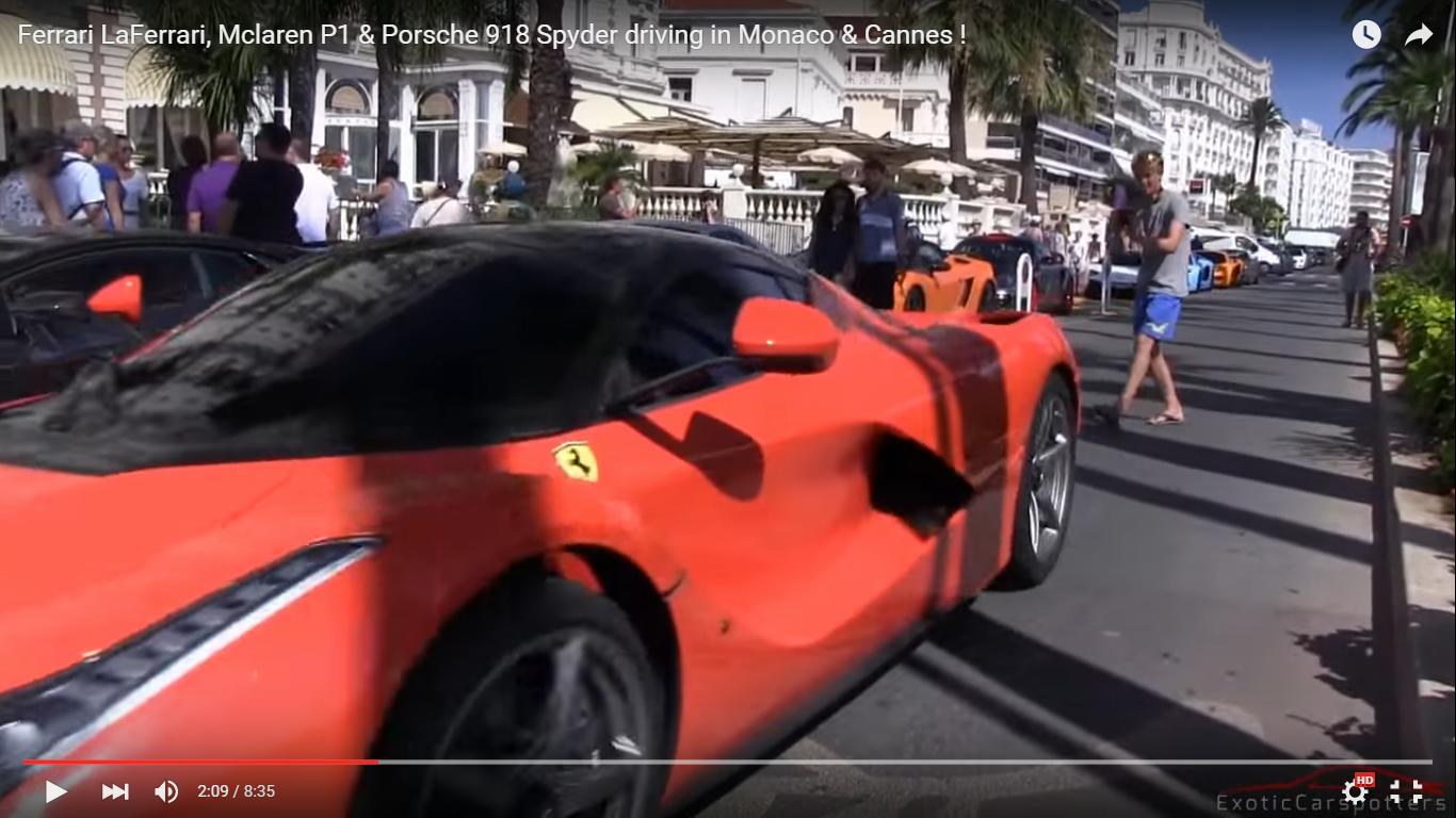 Ferrari LaFerrari, Mclaren P1 e Porsche 918 Spyder a Montecarlo e Cannes [Video]