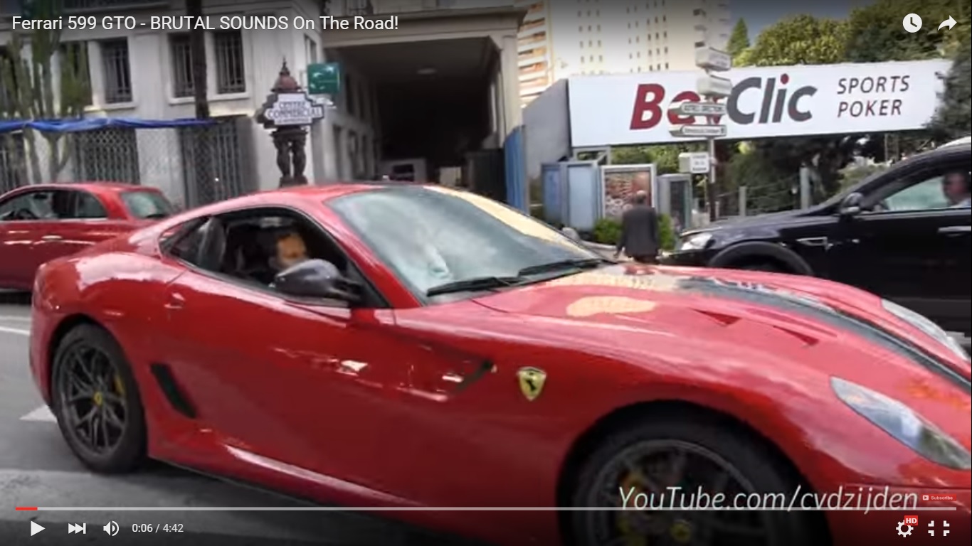 Ferrari 599 GTO in scene di vita quotidiana a Monte Carlo [Video]