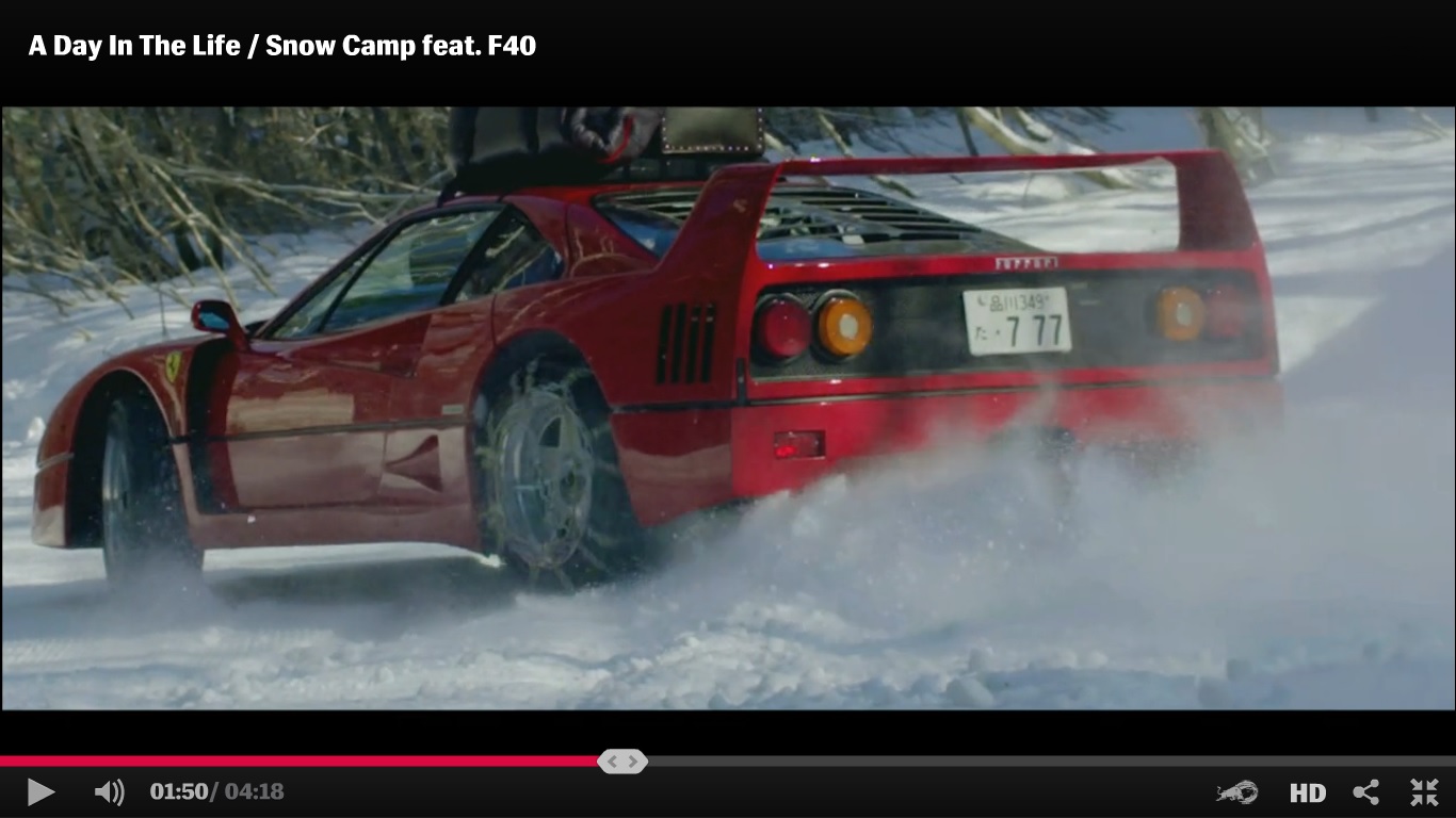 Ferrari F40 in stile rally sulla neve [Video]