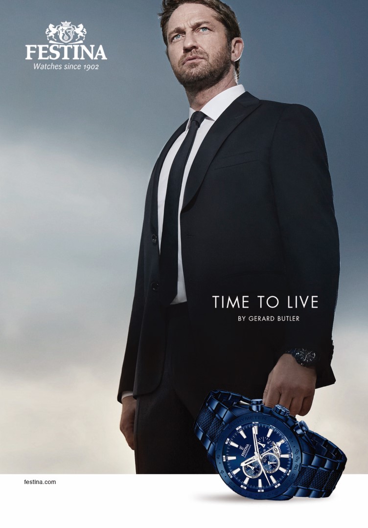 Festina Gerard Butler: le immagini ufficiali della campagna pubblicitaria &#8220;Time to Live&#8221;