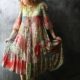 Abito di patchwork vintage a manica lunga