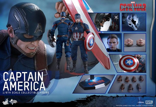 Captain America: Civil War, l&#8217;action doll di Capitan America di Hot Toys