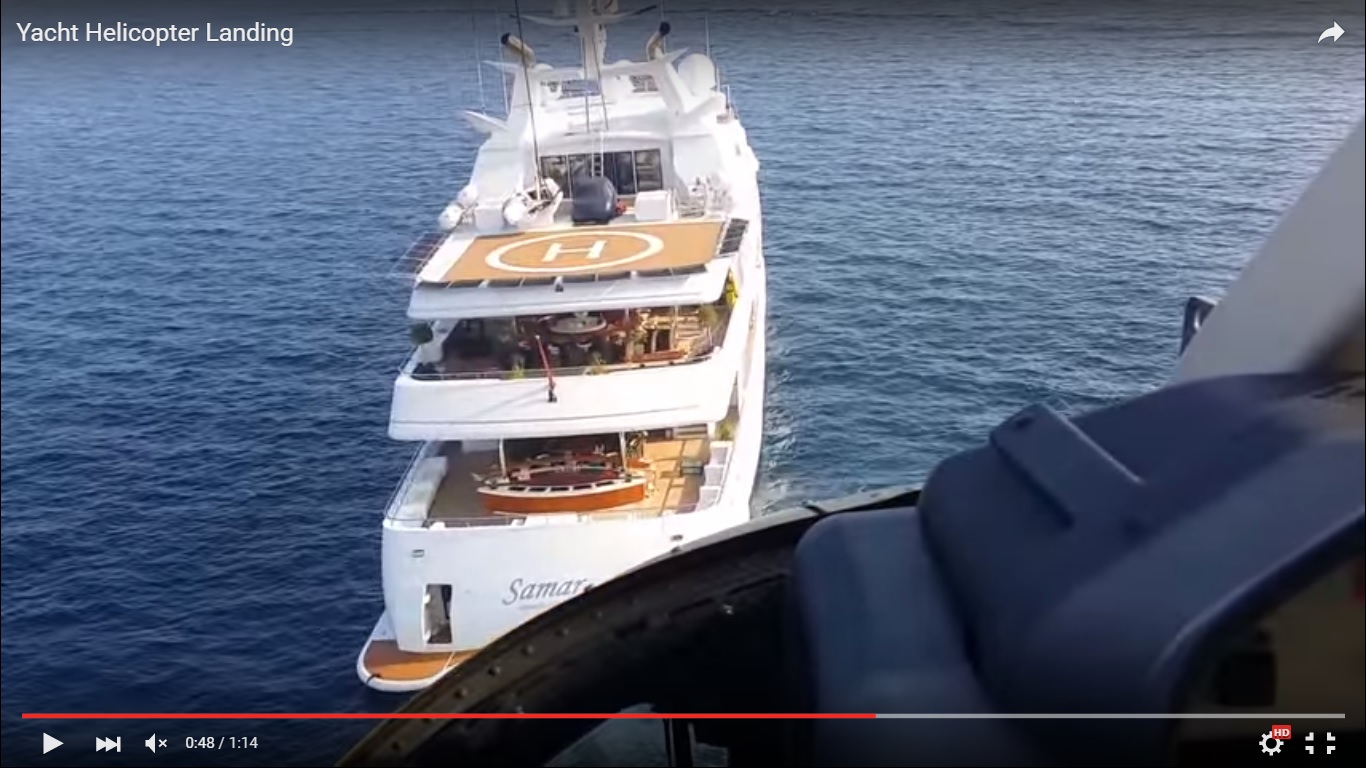 Elicottero atterra sullo yacht di lusso Samar [Video]
