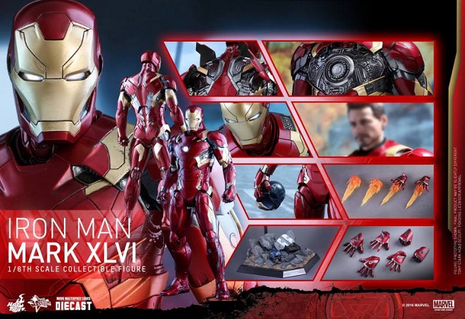 Captain America: Civil War, l’action doll di Iron Man Mark XLVI di Hot Toys