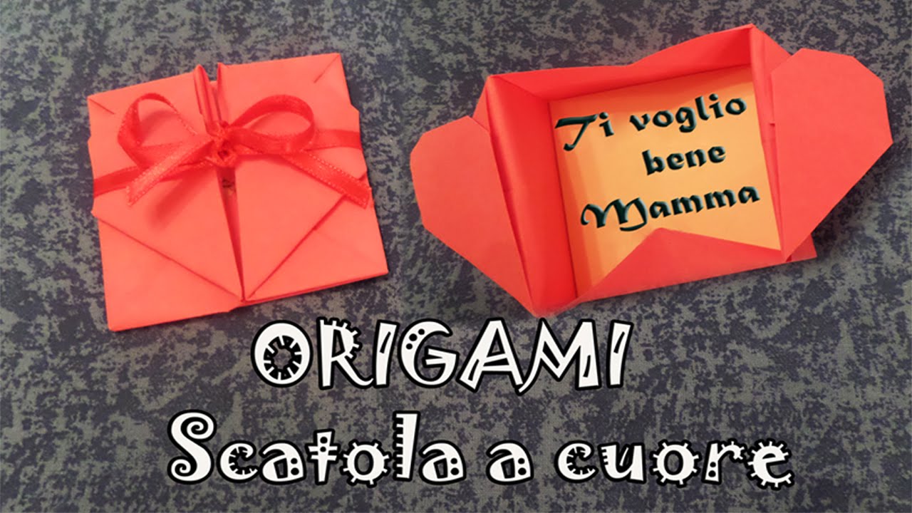 Festa della Mamma, lavoretti: origami della scatola a forma di cuore