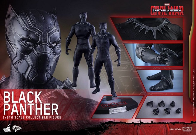 Captain America: Civil War, l&#8217;action doll di Black Panther di Hot Toys